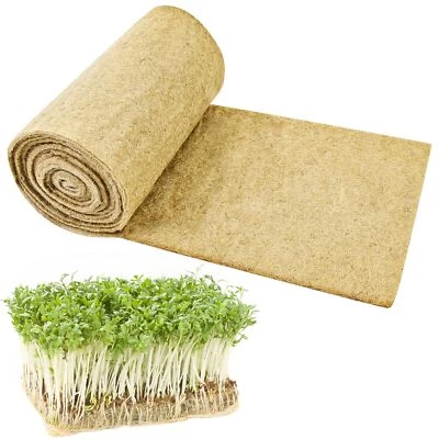 Hemp Microgreens Mat 10"x157" Jute Hydroponic Grow Pad Roll for Trays