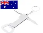 3 in 1 Bottle Opener Cork Screw Knife Blade Multi Purpose Key Ring Keyring Beer