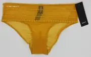 NWT DKNY DK5085 "Lace and Mesh" Lightweight Bikini Hipster Panty, Yellow, M