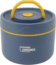 Box, 550ml Stainless Steel Insulated Lunch Box Stackable Lunch Container Portable 2 Tier Round Lunch Box Leakproof Thermal Food Container for Adult (Microwave Oven