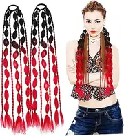 WOFASHPURET 2 Pcs Gradient Color Ponytail Extensions Long Synthetic Hair Ponytail Wigs for Women Secure Elastic Hairband Lightweight Design for Fashionable Look