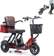 Wheel Mobility Scooter Folding Mobility Scooter Lightweight Travel Mobility Scooter 12A Lithium Battery, 300 W Motor Power Scooters 30Km/H 3 Speed Adjustment