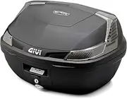 [Givi] 76885 Monolok Series B47NTML Motorcycle Rear Box, 1.5 gal (47 L), Unpainted Black, Smoke Lens