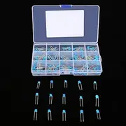 Domary 180Pcs 100pF 10000pF 15 Value 1kV High Voltage Ceramic Capacitors Kit Blue Box for Electronic Instruments