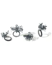 Tiramisu Set of 4 Celestial Frost Napkin Rings