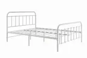 NNEKGE Florence Metal Bed Frame (White Double)