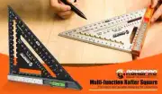 Rongpro Multi-function 7 in 1 Woodworking Square Angle Triangle Ruler Carpentry