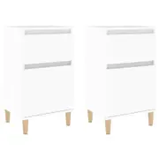 vidaXL Bedside Table Nightstand Lamp Stand Drawer Storage Cabinet 2 pcs White
