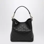 [GUCCI] GG Emblem small black bucket bag One size Black