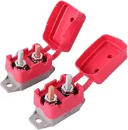 ULTECHNOVO 2pcs 50a 12v/24v Autoreset Circuit Breaker Stud Bolt Type Red Cover for Vehicle/boat
