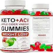 Advanced Keto + ACV Gummies with Vitamin B12 | Sugar-Free Vegan Gummy Vitamins for Metabolism & Energy Support | Apple Cider Vinegar Weight Management for Women & Men (60 Count)