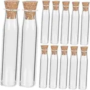 Cabilock 12pcs Miniature Glass Wishing Bottles with Cork Stoppers DIY Storage Jars for Wishes Crafts and Treasures for Organizing and Decoration