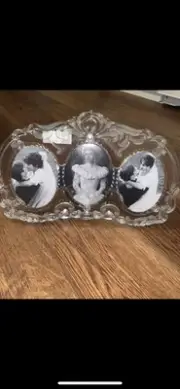 Mikasa: Princess Triple Oval Photo Frame 13 1/4" Ornate Glass: Germany