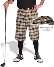 [Golf Knickers] Plaid and Cap: Mens 'Par 5' - Bayou