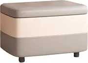 Polyester Ottomans with Wooden Frame Sturdy Foot Rest Ottoman with Reversible Lid High-Resilience Storage Stool Ottoman