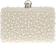 [ZAKIA] Women's Faux Pearl Beaded Evening Dress Bag Bridal Wedding Tote Party Wallet Clutch