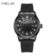 HELEI Fashion new sports casual quartz watch date luminous silicone luminous