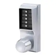Kaba Heavy Duty Door Knob & Lock 1011-26D-41 Pushbutton Lock - Satin Chrome