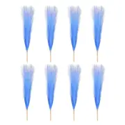8 Pcs 17 Inch Faux Pampas Grass Artificial Boho Decor Gradient Peacock Blue
