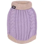 DGG Chunky Knit Dog Jumper Lilac/Flax - Large