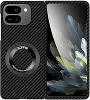Phone Screen Protector Compatible with Google Pixel 9 Pro Fold Case with Kickstand Cover Case Carbon Fiber Case Shockproof Lightweight Protective Case Compatible with Google Pixel 9 Pro Fold 2024