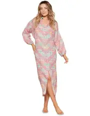 [Tigerlily] Lorena Maxi Shirt Dress in Vibrant Geo
