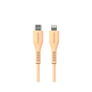 Microdia Fruitywire Silicone PD60W USB-C to 8-Pin Cable Cord 1.3m Peach