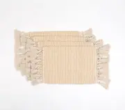 Handwoven Cotton & Jute Tasseled Placemats (set of 4)