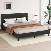 ALFORDSON Bed Frame Wooden Base Platform Fabric Charcoal - King Size