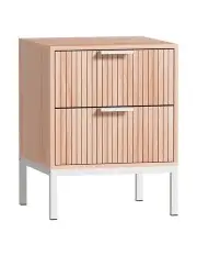 [Artiss] Lura Bedside Table 2 Drawers in Pine