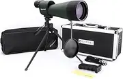 Barska Benchmark Waterproof Straight Spotting Scope with High Zoom Power, Objective Focus, Carrying Case & Tripod for Hunting Birding Target Shooting