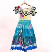 Super cute Disney Store Encanto Mirabel Costume dress w flowers butterflies, NWT