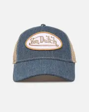 [VON DUTCH] Von Dutch Unisex Trucker Snapback Hat Blue - Size ONE ONE Blue