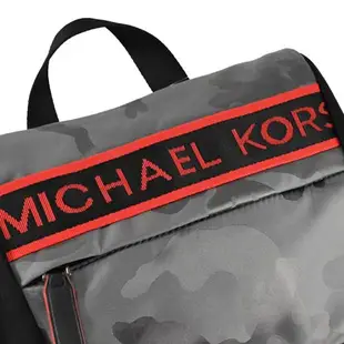 MICHAEL KORS KENT 織帶迷彩尼龍皮飾旅用後背包.灰
