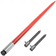 VEVOR Hay Spear 49" Bale Spear 3000 lbs Capacity, Bale Spike Quick Attach Square Hay Bale Spears, Red Coated Bale Forks, Bale Hay Spike with 2 Stabili