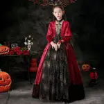 萬聖節 兒童服裝 女孩 COSPLAY女巫角色扮演 舞會 小女巫演出服飾 女童