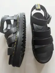 Dr Martens Blaire Hydro Black Leather Platform Sandals Shoes UK 5 US 7 38 NEW