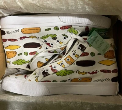 Bob's Burgers X DC Shoes Manual Hi Top Sneakers Hamburger Toppings NIB Men’s 9