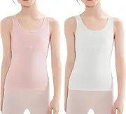 [KEOYA] Girls Stretch Crop Tank Top Seamless Training Bra Breathable Sleeveless Cami Undershirts Lightly Padded Sport Bralette
