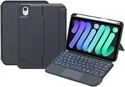 Jarttarn Keyboard Compatible with iPad Mini 7 (A17 Pro) 8.3-inch (2024) with Pencil Holder, Magnetic Detachable Wireless Bluetooth Touchpad Trackpad 7-Colors Backlit Keyboard