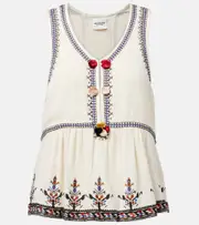 [Marant Etoile] Marant Etoile Embroidered top AU 16 white