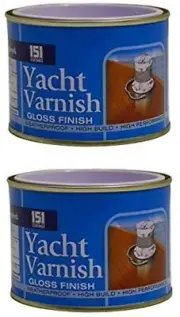 151 Coating 2 x Yacht Varnish Gloss Finish Waterproof Tough & Durable 180ml Tin