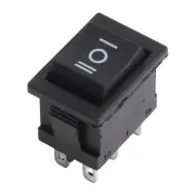 High Performance Black Rocker Switch 6 Pin DPDT for Panel Mount Applications