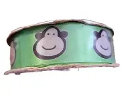 Monkey Green Ribbon Offray 7/8" x 3 yds Ribbon - New - Bows Toddler Child Crafts