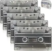 WIYETY Audio Cassettes, Empty Cassettes, 5 Boxes, 60 Minutes Audio Cassette, Empty Cassette Tapes, Audio Cassettes, Transparent Plastic Microcassette for Lectures, Seminars, Everyday Recordings