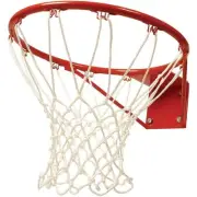 Nylon Basketball Ring with Net and Screw (Colour of The Net: Assorted, Size 6)
