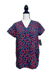 Cassandra O Women's Cherry All-Over Print V-Neck Short Sleeve - NWT