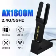 WiFi6 USB3.0 Wireless Adapter 1800Mbps Dual Band 2.4G/5GHz 802.11AX Wi-Fi