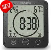 Digital Clock Timer with Alarm, Waterproof, for Bathroom Shower Kitchen