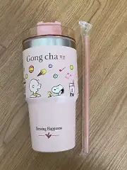 [LTD EDITION] PINK Gong Cha X Peanuts Snoopy Tumbler 20oz